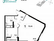 1-комнатная квартира, 68 м², 18/28 эт. Москва