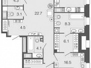 3-комнатная квартира, 133 м², 6/9 эт. Санкт-Петербург