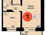 1-комнатная квартира, 37 м², 11/18 эт. Красноярск