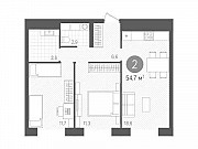 2-комнатная квартира, 54 м², 15/21 эт. Москва