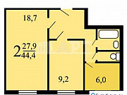 2-комнатная квартира, 43 м², 9/9 эт. Москва