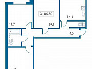 3-комнатная квартира, 80 м², 1/5 эт. Санкт-Петербург