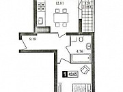 1-комнатная квартира, 43 м², 7/24 эт. Тверь