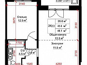 2-комнатная квартира, 48 м², 15/17 эт. Барнаул