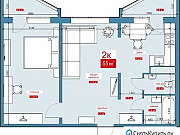 2-комнатная квартира, 56 м², 16/17 эт. Барнаул