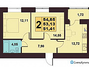 2-комнатная квартира, 54 м², 3/10 эт. Калининград