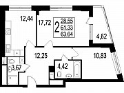 2-комнатная квартира, 63 м², 3/24 эт. Москва