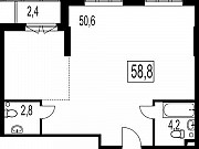 2-комнатная квартира, 58 м², 9/26 эт. Москва