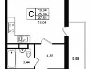 Студия, 27 м², 9/18 эт. Санкт-Петербург