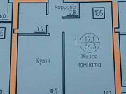 1-комнатная квартира, 34 м², 3/3 эт. Самара