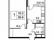 1-комнатная квартира, 39 м², 16/24 эт. Москва