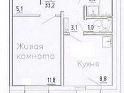 1-комнатная квартира, 33 м², 12/16 эт. Красноярск