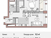 1-комнатная квартира, 61 м², 5/10 эт. Москва