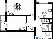 2-комнатная квартира, 63 м², 15/15 эт. Санкт-Петербург