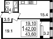 1-комнатная квартира, 43 м², 11/11 эт. Москва