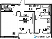 2-комнатная квартира, 60 м², 18/25 эт. Санкт-Петербург