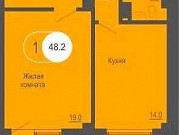 1-комнатная квартира, 48 м², 6/25 эт. Красноярск