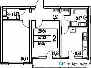 2-комнатная квартира, 59 м², 3/25 эт. Санкт-Петербург