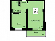 1-комнатная квартира, 37 м², 2/24 эт. Красноярск