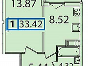 1-комнатная квартира, 33 м², 3/14 эт. Санкт-Петербург
