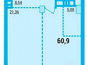 2-комнатная квартира, 61 м², 12/23 эт. Челябинск