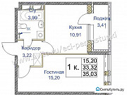 1-комнатная квартира, 35 м², 9/13 эт. Санкт-Петербург