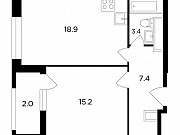 1-комнатная квартира, 46 м², 2/20 эт. Москва