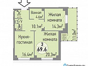 3-комнатная квартира, 80 м², 14/16 эт. Челябинск