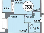 1-комнатная квартира, 36 м², 9/16 эт. Челябинск