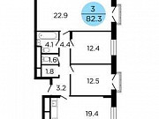 3-комнатная квартира, 81.3 м², 16/29 эт. Москва