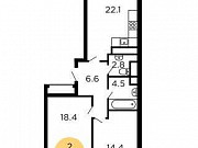 2-комнатная квартира, 68.5 м², 16/29 эт. Москва