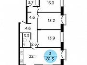 3-комнатная квартира, 80.4 м², 16/29 эт. Москва