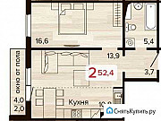 2-комнатная квартира, 52.4 м², 3/17 эт. Красноярск