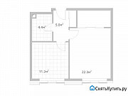 1-комнатная квартира, 42.9 м², 2/41 эт. Москва