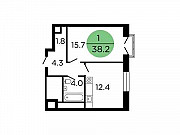 1-комнатная квартира, 38.4 м², 9/29 эт. Москва