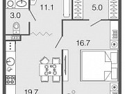 1-комнатная квартира, 60.6 м², 3/6 эт. Санкт-Петербург