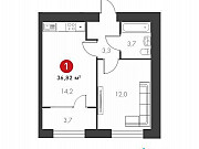 1-комнатная квартира, 36.8 м², 9/17 эт. Самара