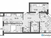 3-комнатная квартира, 90.4 м², 5/8 эт. Санкт-Петербург