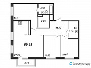 3-комнатная квартира, 89.8 м², 4/23 эт. Санкт-Петербург