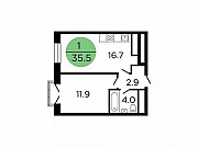 1-комнатная квартира, 35.4 м², 19/29 эт. Москва