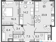 2-комнатная квартира, 79.4 м², 3/9 эт. Санкт-Петербург