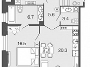 1-комнатная квартира, 61.9 м², 1/7 эт. Санкт-Петербург