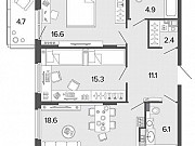 2-комнатная квартира, 75 м², 6/7 эт. Санкт-Петербург