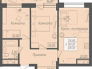 2-комнатная квартира, 68.5 м², 12/21 эт. Липецк