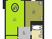 1-комнатная квартира, 36.3 м², 6/12 эт. Екатеринбург