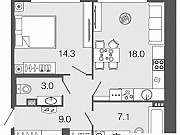 1-комнатная квартира, 51.4 м², 3/5 эт. Санкт-Петербург