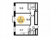 2-комнатная квартира, 52 м², 21/29 эт. Москва