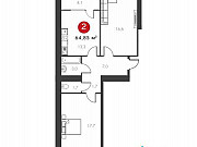 2-комнатная квартира, 64.9 м², 9/17 эт. Самара