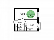 1-комнатная квартира, 34.9 м², 19/29 эт. Москва