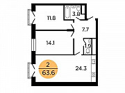2-комнатная квартира, 63.6 м², 13/29 эт. Москва